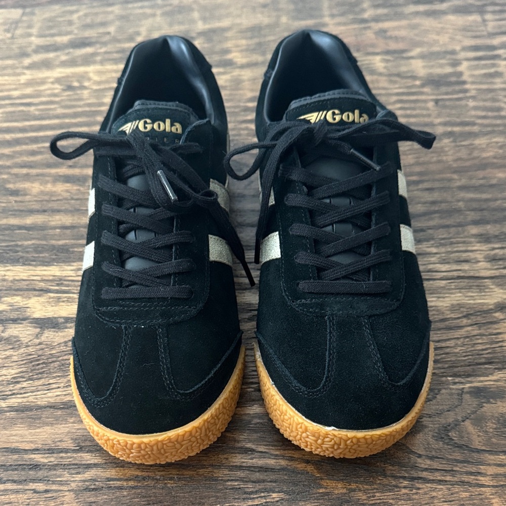 Gola Black and Gold Suede Sneakers
